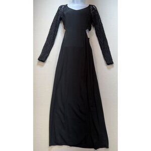 Express Women's Whimsigoth Vamp Maxi Dress Floral Lace Size XS Black
